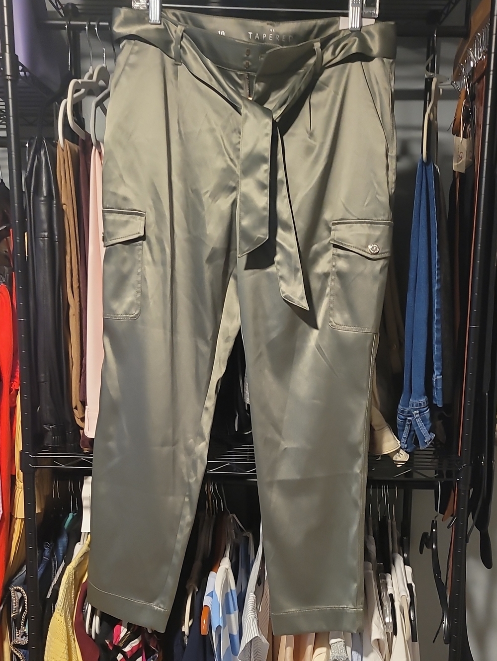 White House Black Market Olive Green Tapered Cargo Pants